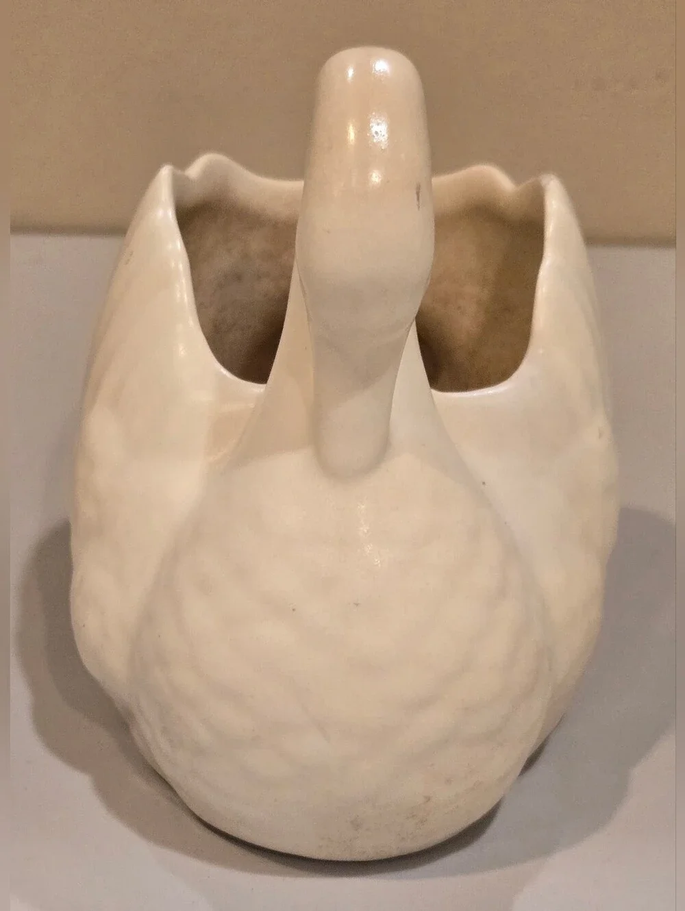 Vintage Red Wing Pottery White Ceramic Swan Planter